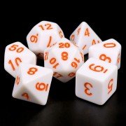 White Opaque dice(Orange font)